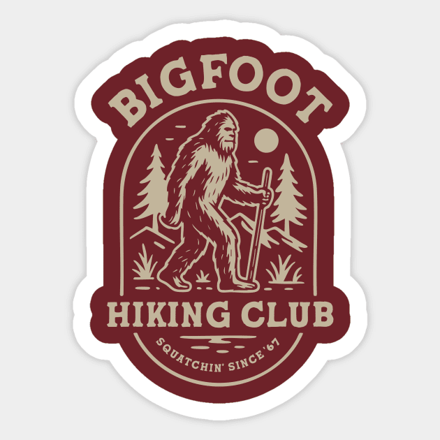 Bigfoot Hiking Club Sticker by stayfrostybro